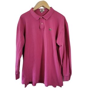LACOSTE x IZOD Men's Pullover T-Shirt Sz XL Pink Long Sleeve Cotton Collar
